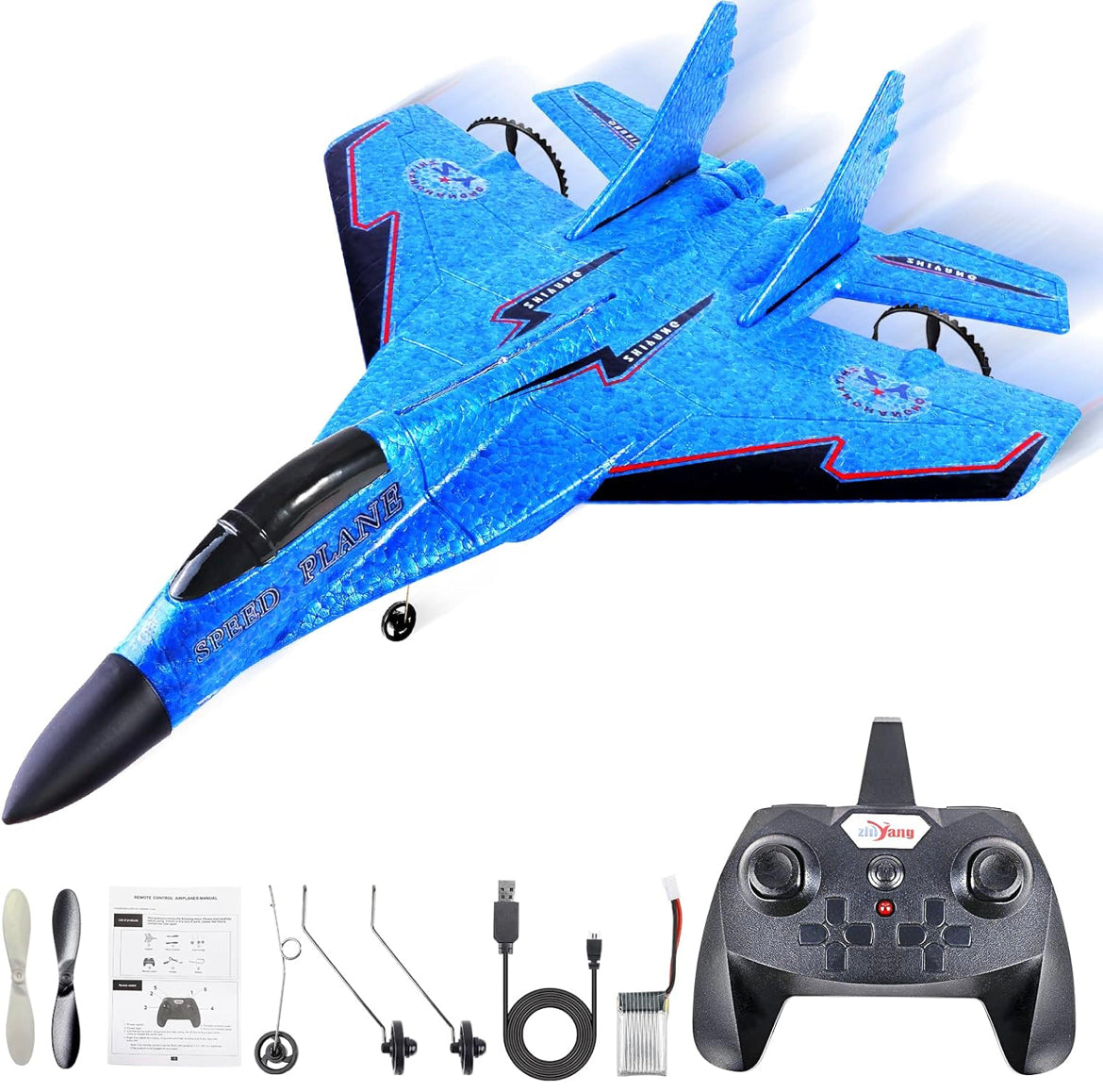 RC Flugzeug für Kinder 44 cm – Blau