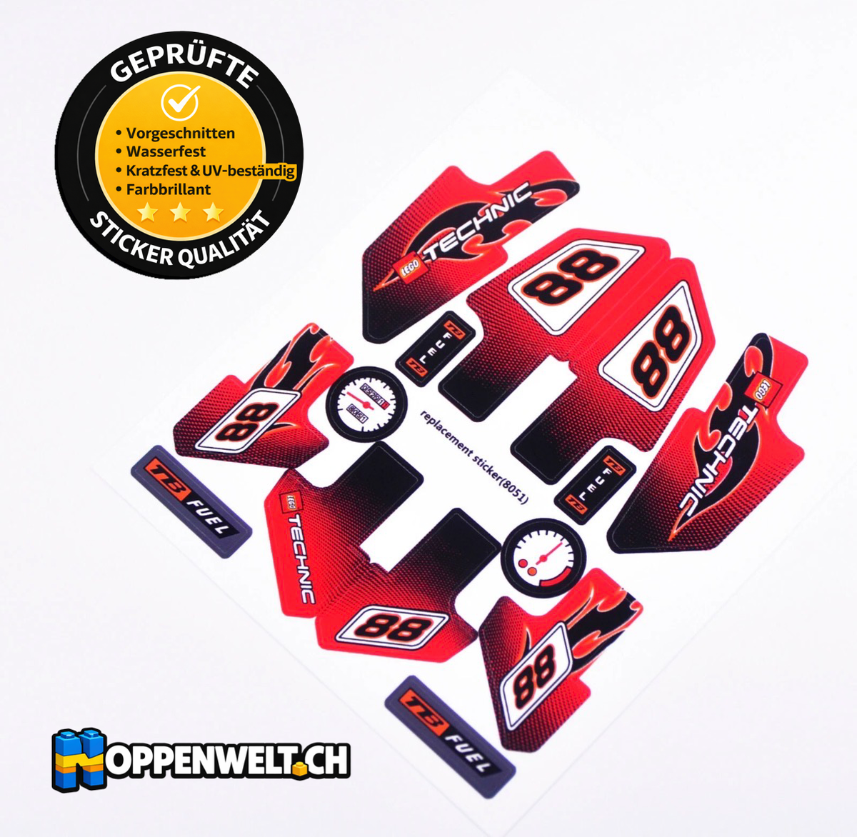 Ersatzaufkleber für Set 8051 – Motorbike