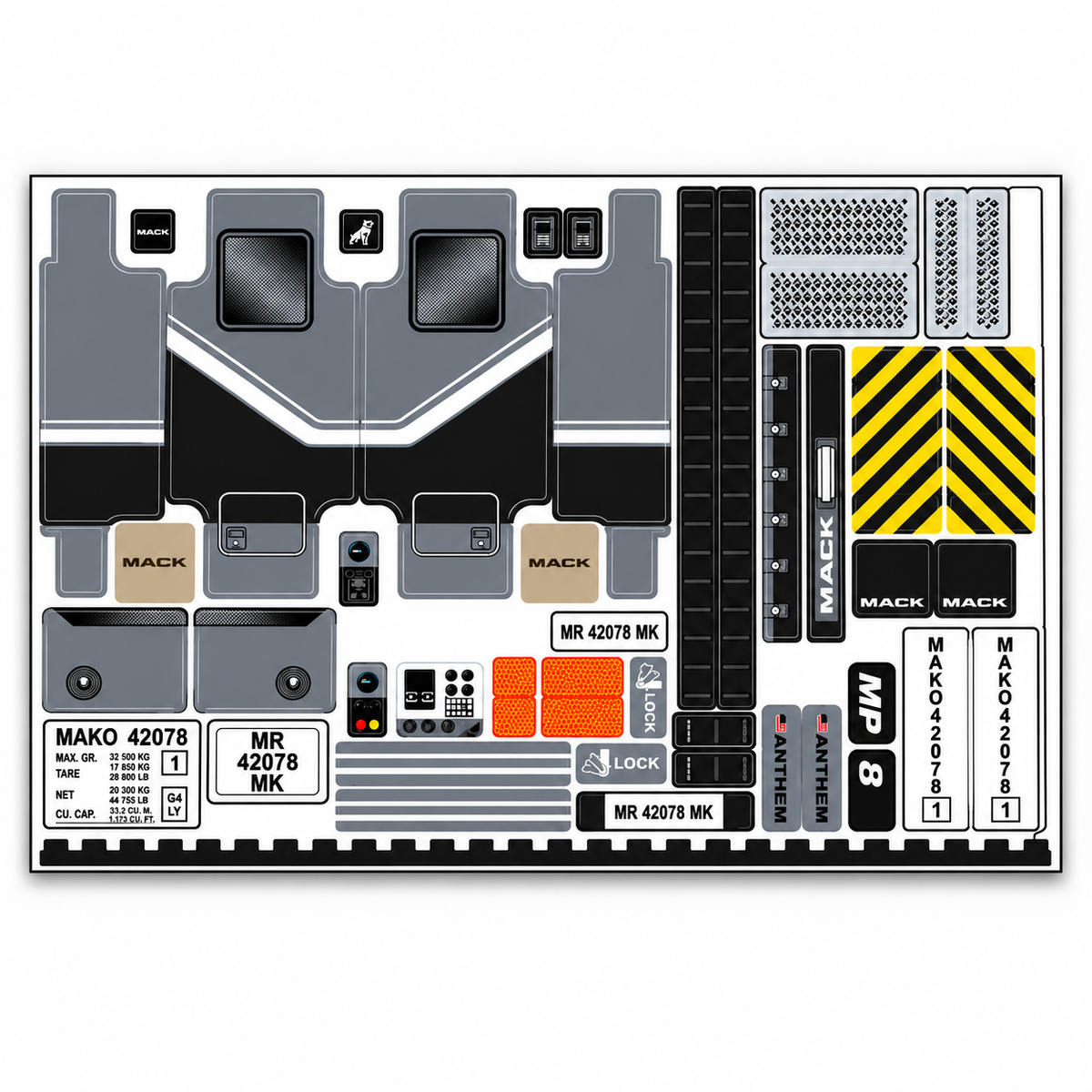 Ersatzaufkleber für Set 42078
