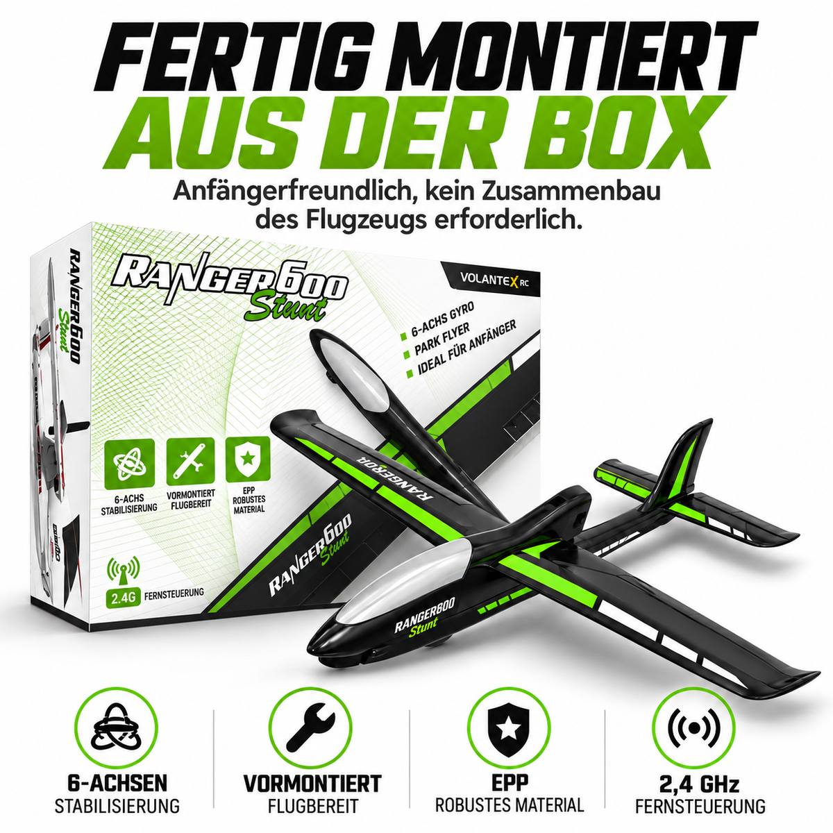 VolantexRC Ranger 600 Stunt – RC-Flugzeug RTF für Anfänger