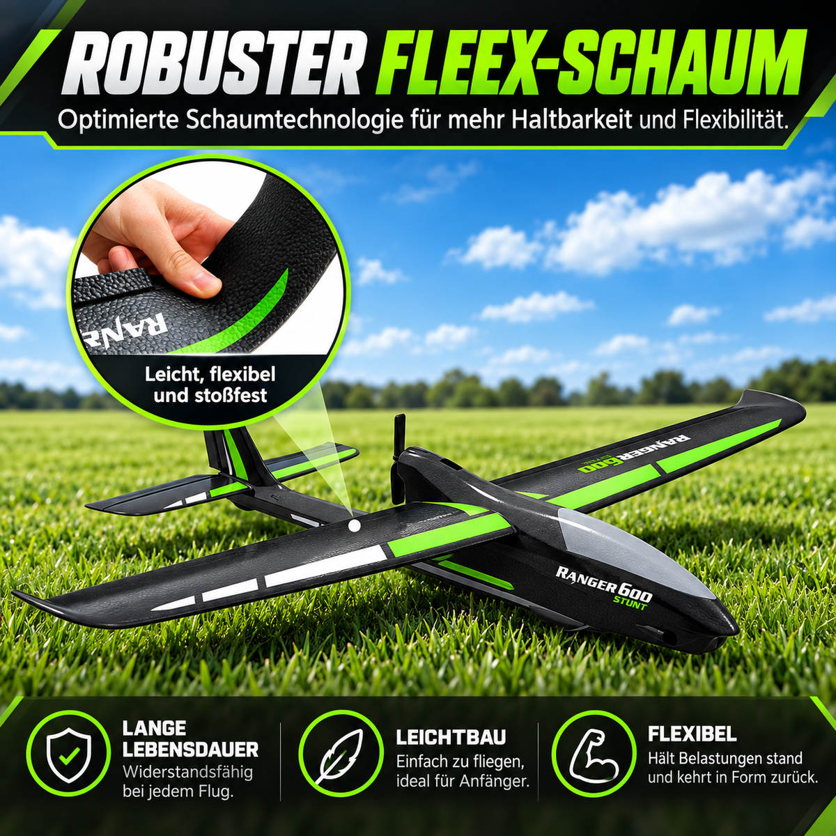 VolantexRC Ranger 600 Stunt – RC-Flugzeug RTF für Anfänger