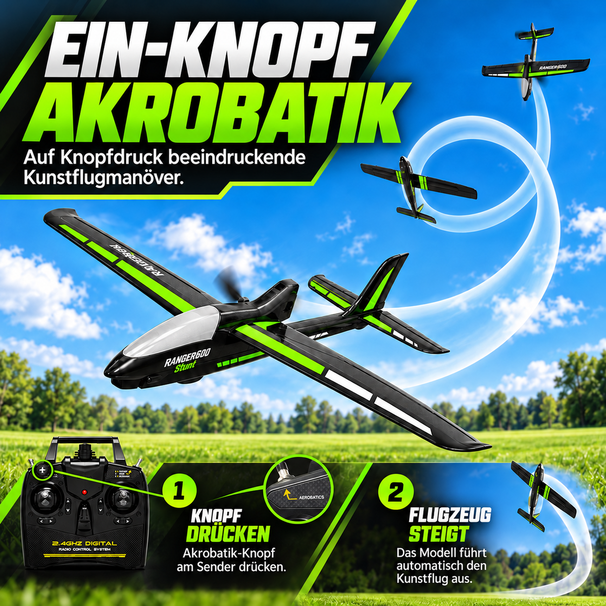 VolantexRC Ranger 600 Stunt – RC-Flugzeug RTF für Anfänger