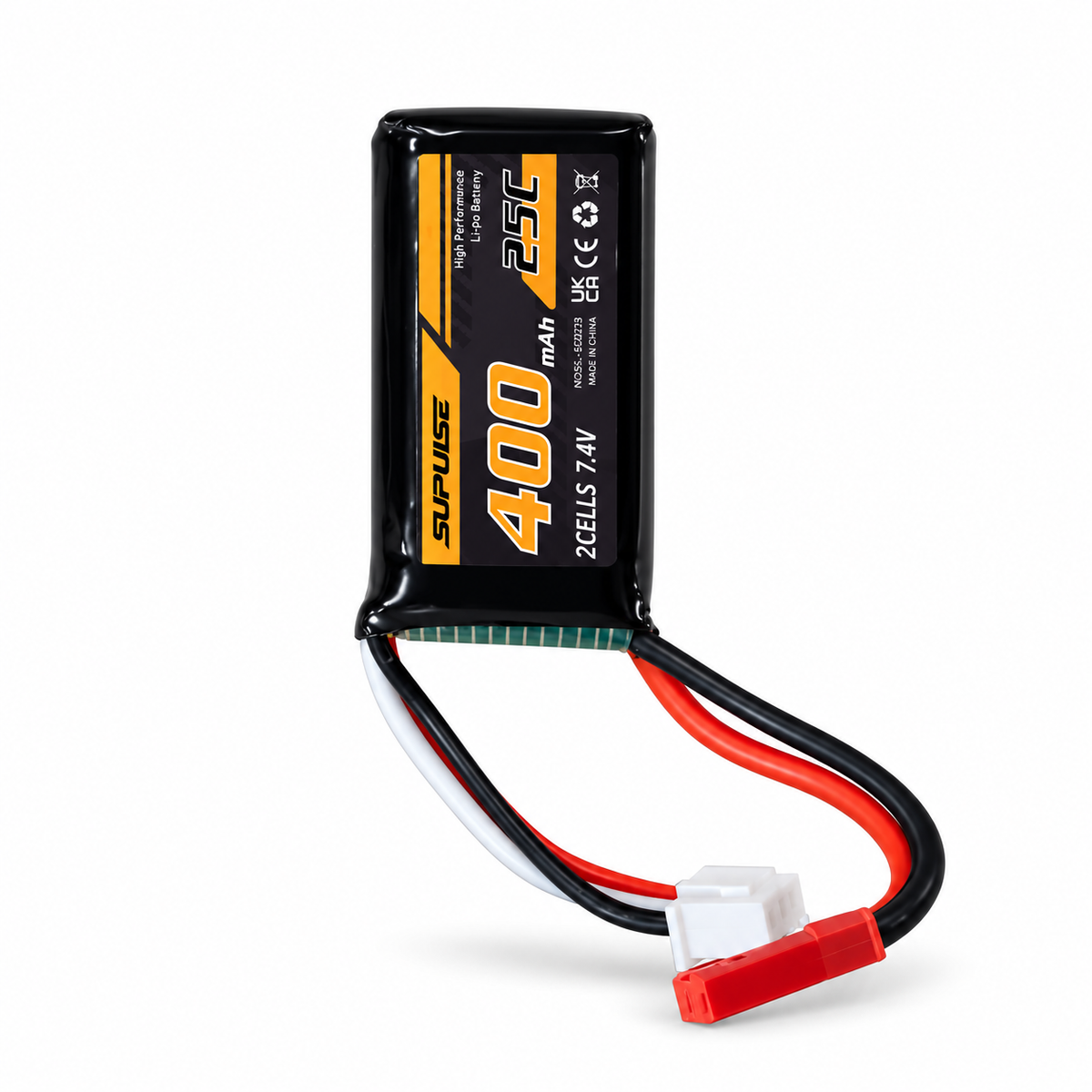 LiPo Akku 2S 7.4V 400mAh 25C – JST Ersatzakku für Volantex Trainstar Stunt